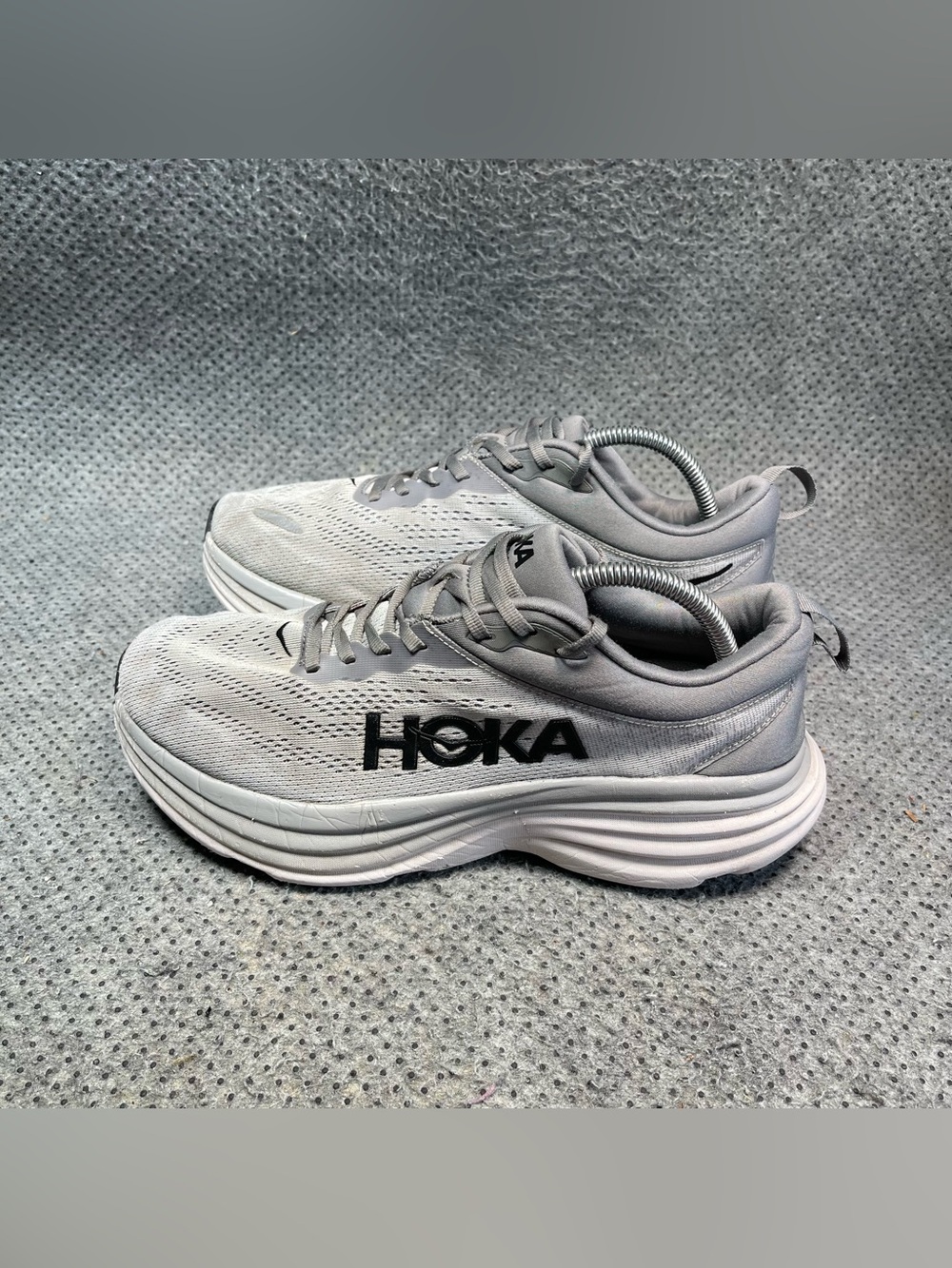 Hoka One One Bondi 8 Grey Running Shoes Size 9.5 Men’s